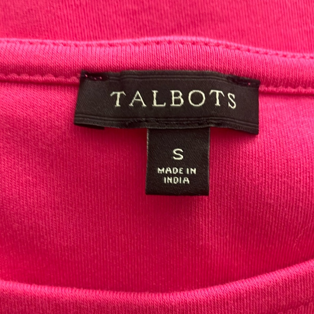 Talbots Pink Ruffled Sheath Dress with Puff Sleeves - Picture 6 of 7